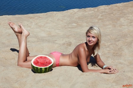 With watermelon