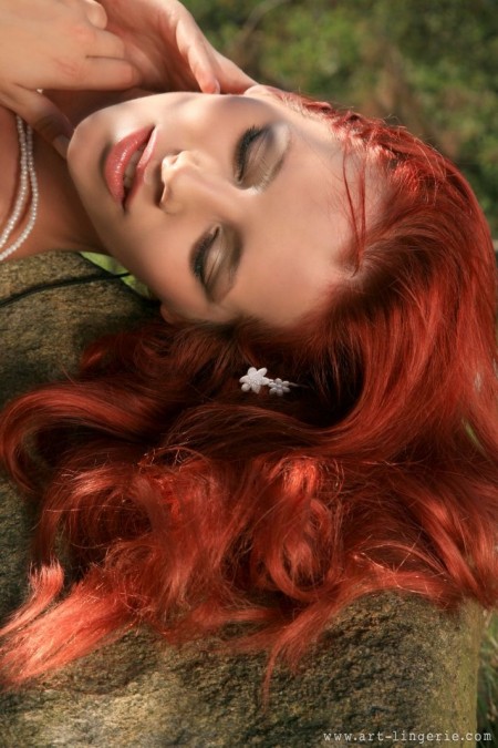 Redhead beauty  in stone