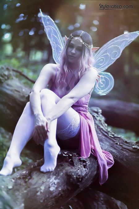 Pysanka Foxy_Roxcy fairyMoonlit and her sweetie pie, cosplay, blonde, forest, stockings