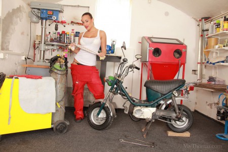 Carmen Croft In the garage