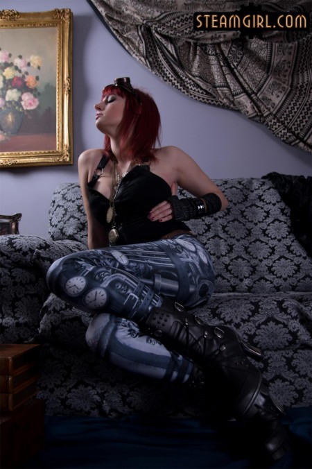 Kel Bathory Bathory Lady, cosplay, tattooed, redhead, on the couch(erotica)